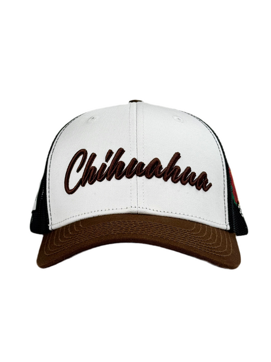 B. Chihuahua White 6 Panel Trucker