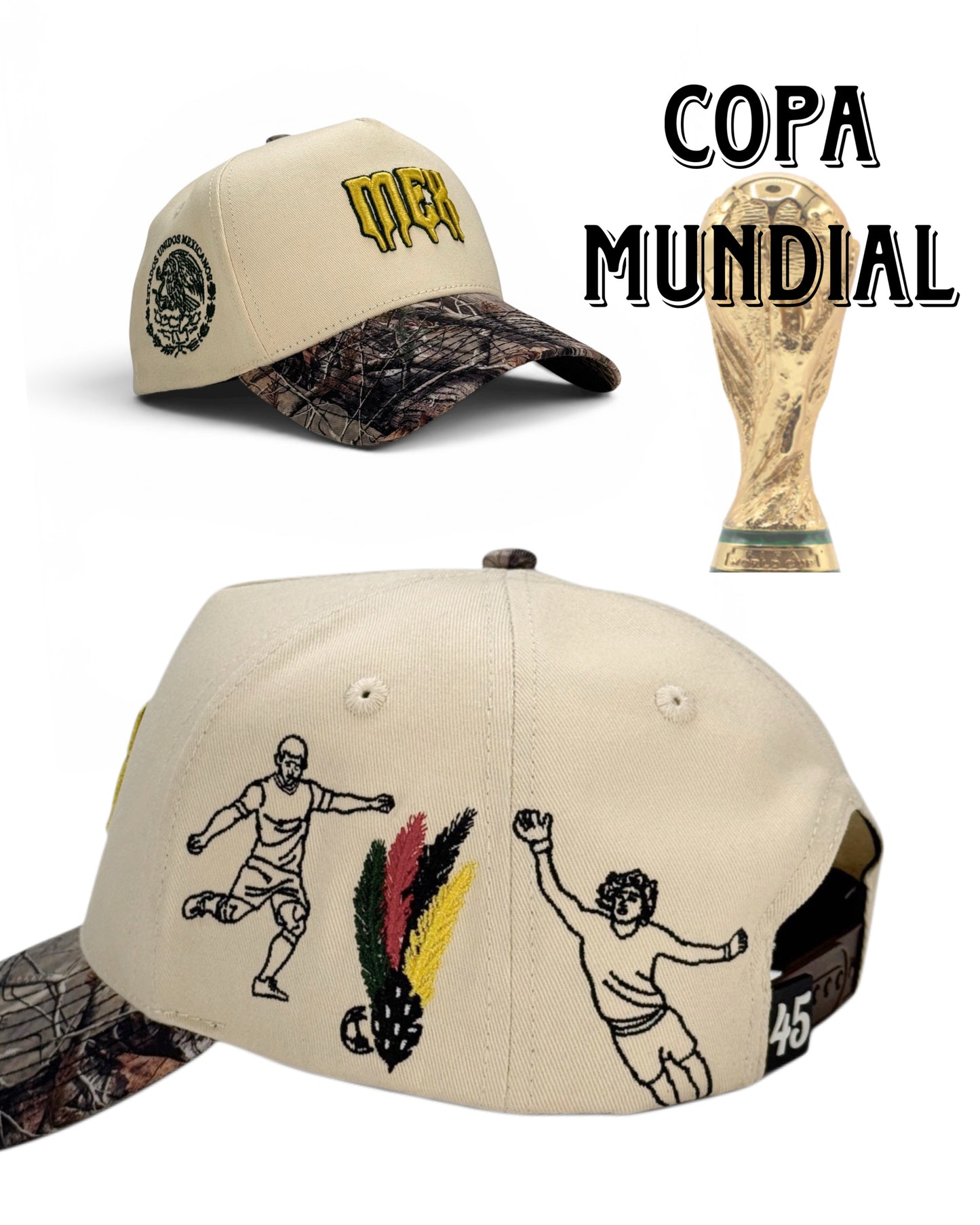 A QUNITO PARTIDO Special Edition MEX Cream Camo Hat