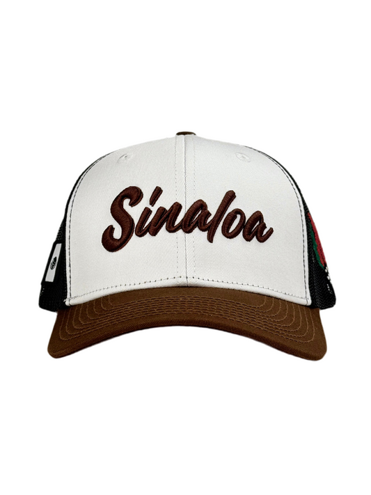 B. Sinaloa White 6 Panel Trucker