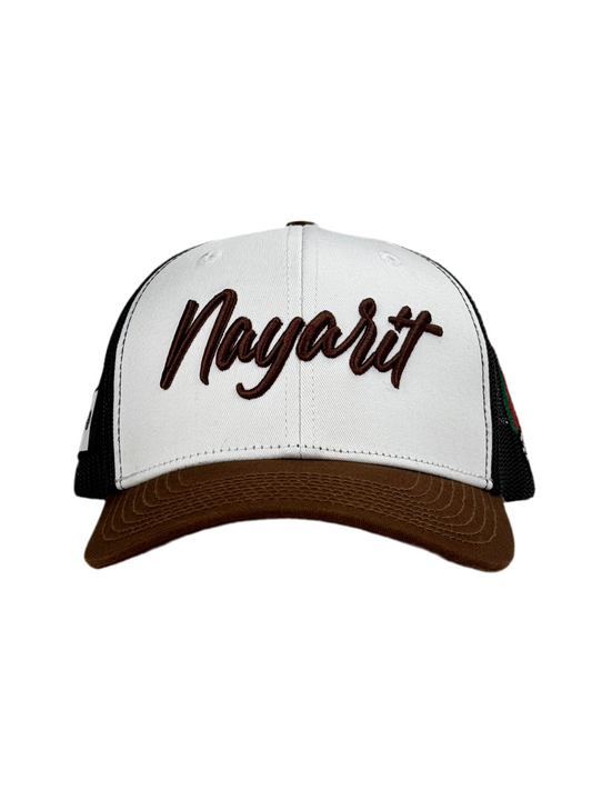 B. Nayarit White 6 Panel Trucker